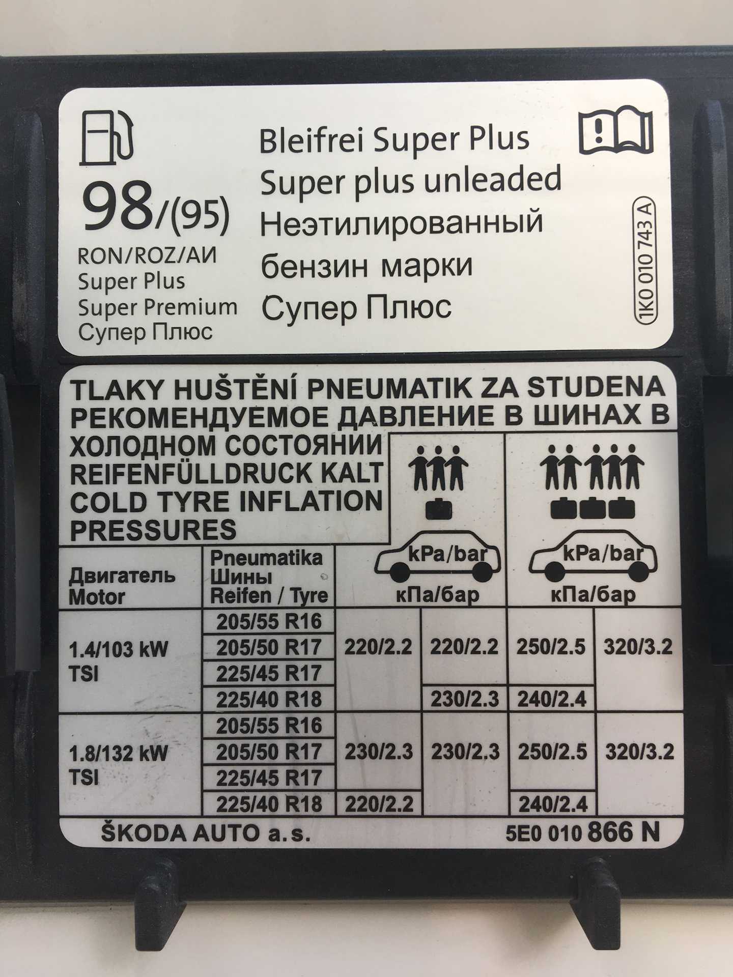 Давление в шинах шкода октавия а5, а6, а7, а8 тур: какое должно быть в r16, r17