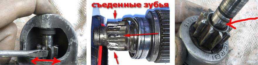 Неисправности привода стартера (бендикса)