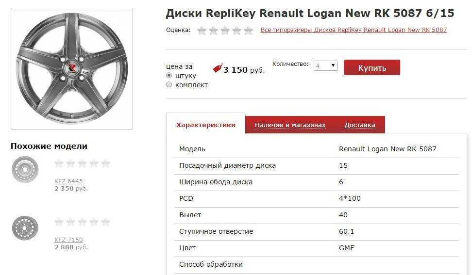 Размеры шин и дисков на renault logan i, ii | ремонт рено (renault) своими руками