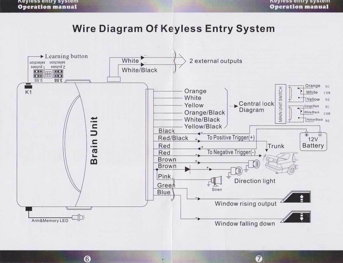 Схема подключения keyless entry system на русском языке