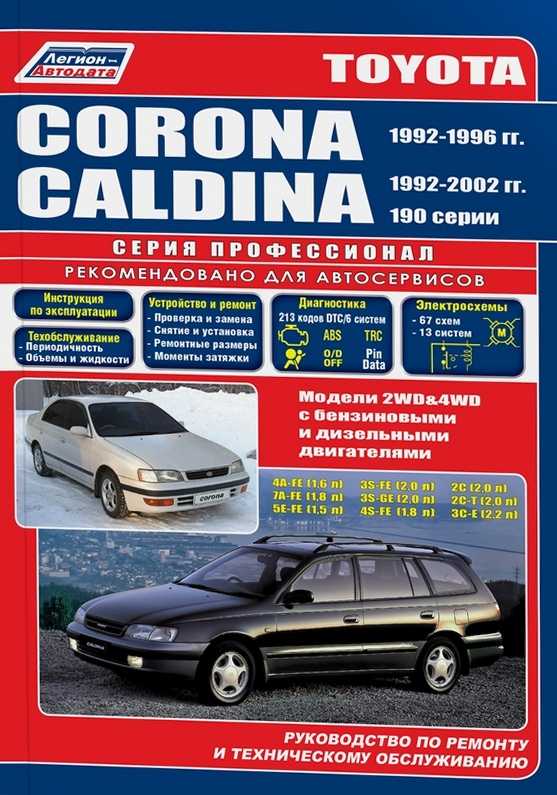 Toyota carina 1992-1996 руководство по эксплуатации, техобслуживанию и ремонту - autodoc24.ru