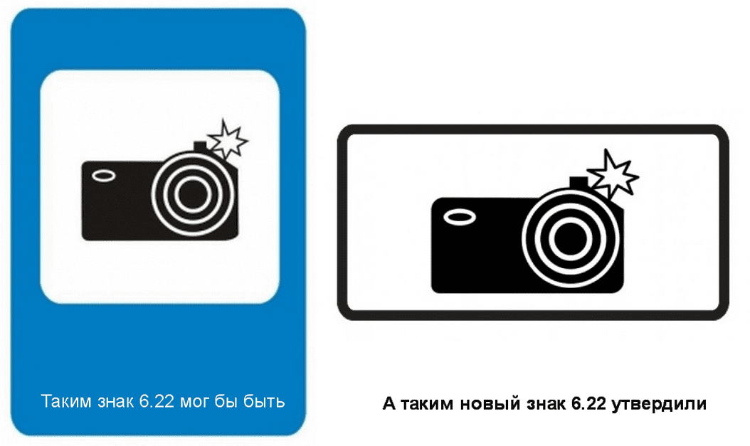 Дорожный знак «фотовидеофиксация» 6.22 в пдд